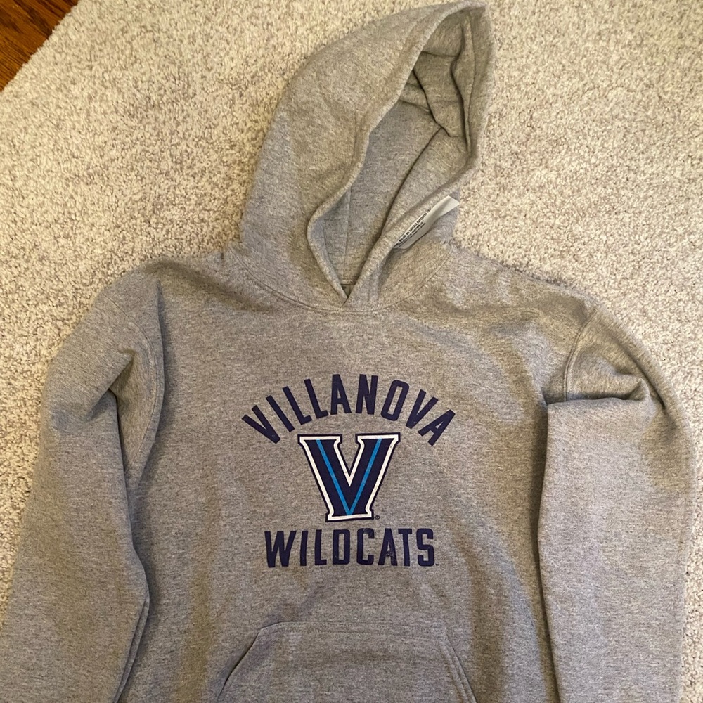 Youth Villanova University Grey Hooded Sweatshirt.